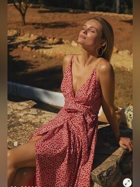 Anthropologie hutch flutter wrap Midi Dress